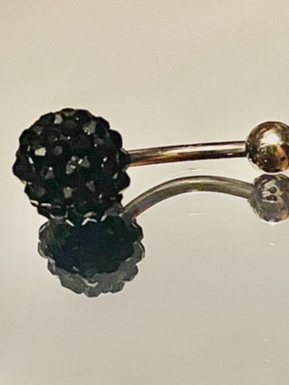 Shamballa Belly Ring Navel Jet Black